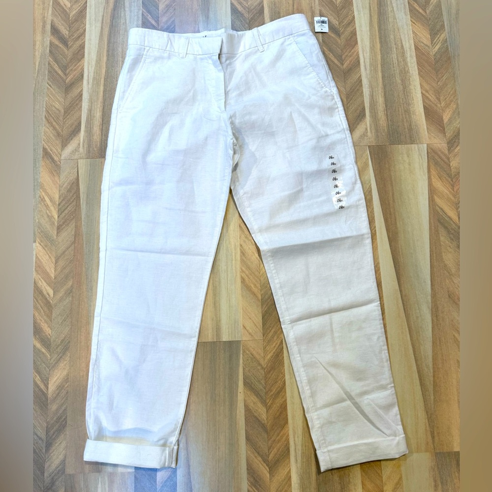 Gap Pants White Cotton/Linen Blend